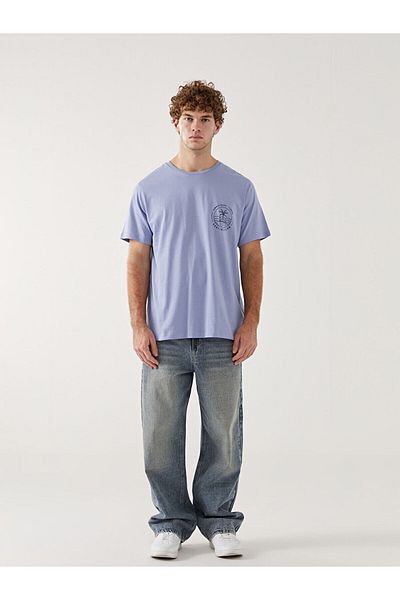 LC Waikiki Ανδρικό μπλουζάκι Crew Neck Florida με στάμπα