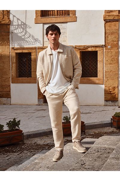 LC Waikiki Ανδρικό παντελόνι Slim Fit Line Blended