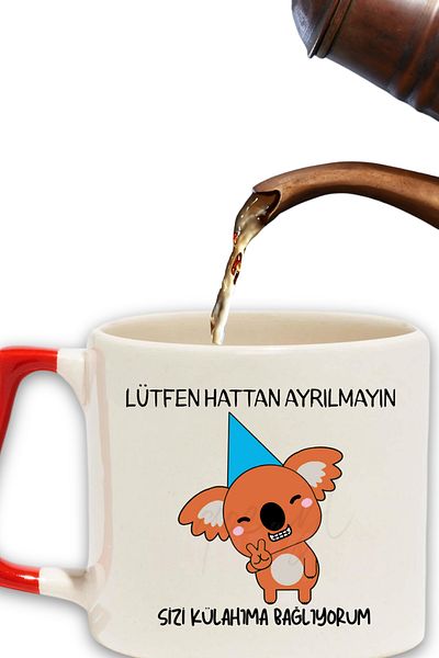 qoeuyl boutique Don'T Leave the Line I'M Bound to You My Cone Fun Colorful Modern Ceramic Mug with Handle with Koala Print