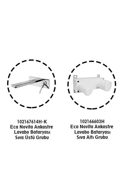 Eca Novita Concealed Undercounter Sink Faucet Set (102167614H-K 102166603H)