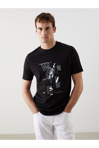LC Waikiki Tricou pentru bărbați din bumbac pieptănat cu decolteu
