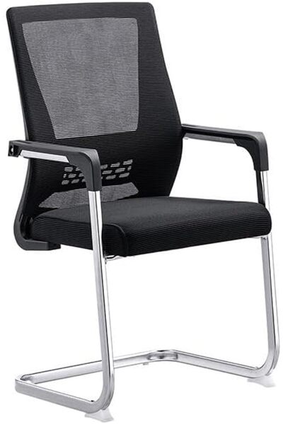 l'elefante كرسي شبكي للزوار بإطار معدني - كرسي مكتب مريح للضيوف مع مقعد مبطن ...