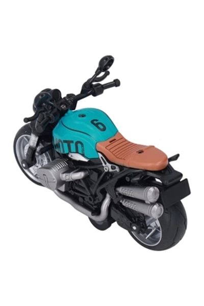 ByCaretta Pull Drop 1:12 Classic Metal Motorcycle with Light and Sound