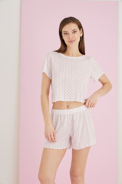 ELİTOL Jacquard Viscose Short Sleeve Shorts Set