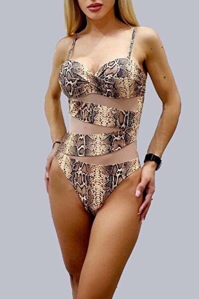 FashionForYou Costum de baie intreg Carol, Gold Snake
