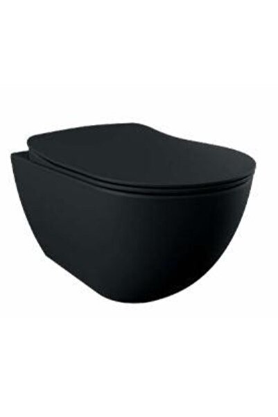 Creavit Free Rim-Off Kanalsız Asma Klozet (Mat Siyah) FE322 Kapak Hariç