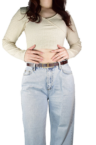 GoDeri %100 Hakiki Deri, Gold Renk Tokalı İnce 2 cm Bordo Kadın Kemeri; Elbise, Pantolon Kemeri_GÖZLÜK