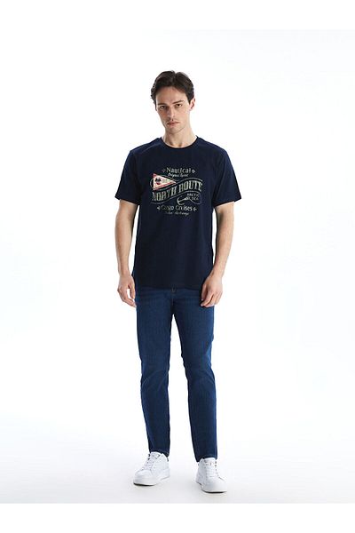 LC Waikiki Ανδρικό μπλουζάκι Crew Neck Boston Printed