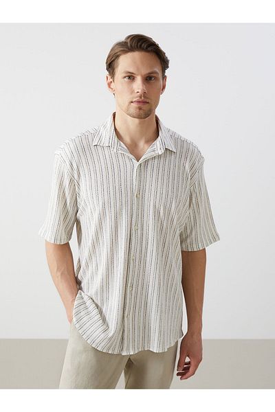 LC Waikiki Regular Fit Short Sleeve Striped Men's Shirt