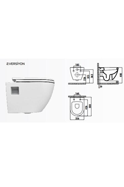 Creavit Terra Asma Klozet (Mat Siyah) TP325.40000 Kapak Hariç