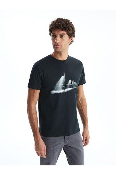 LC Waikiki Crew Neck Short Sleeve Printed Combed Cotton Men's T-Shirt