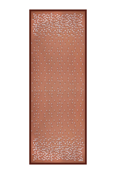 Bursa İpek Brown Snowdrop Pattern Twill Silk Shawl