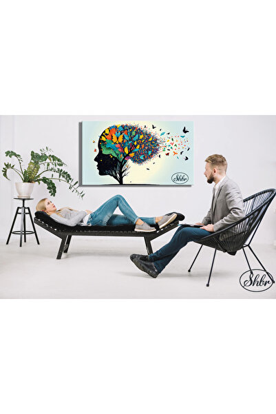 Şehber Tekli Yatay Kanvas Tablo Psikolog, Psikoterapi Ve Psikiyatri Merkezi D...