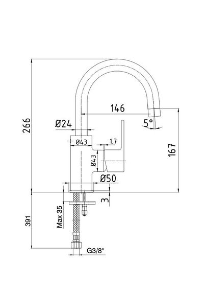 Eca Nita Sink Faucet with Swan Spout 20 Years Warranty 102188036
