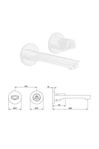 Eca Myra Concealed Undercounter Basin Faucet Set Matte White 102167603C4-Yy 102166601C4