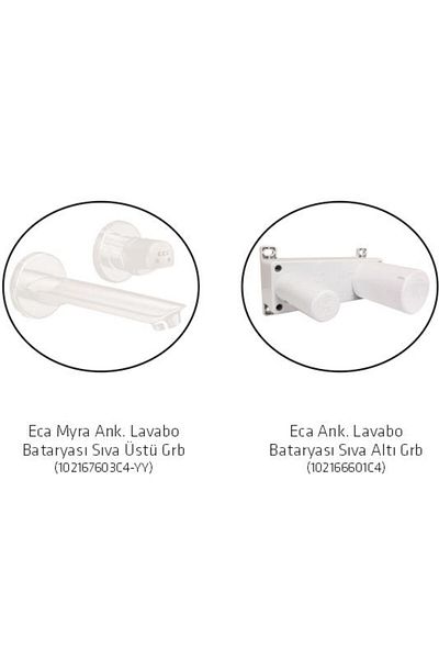 Eca Myra Concealed Undercounter Basin Faucet Set Matte White 102167603C4-Yy 102166601C4