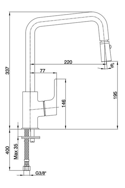 Eca Luna Sink Kitchen Faucet with Movable Tip 102118049
