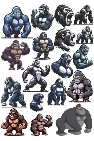 Reysa Tasarım Gorilla Sticker Set