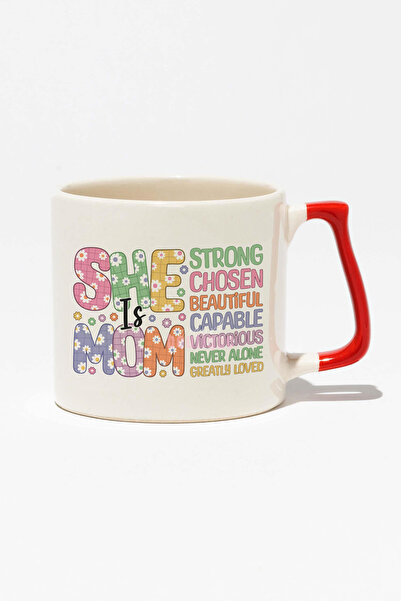 qoeuyl boutique "Strong Mom" Güçlü Anne Motivasyon Anneye Doğum Günü Hediye K...