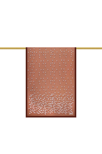Bursa İpek Brown Snowdrop Pattern Twill Silk Shawl