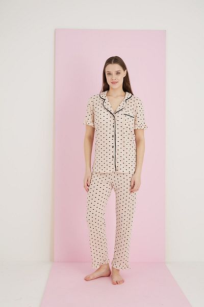 ELİTOL Reported Viscose Buttoned Pajama Set
