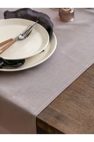 LC Waikiki Lcw Home Gray Plain Cotton Runner from Colorful Store 45X150 cm