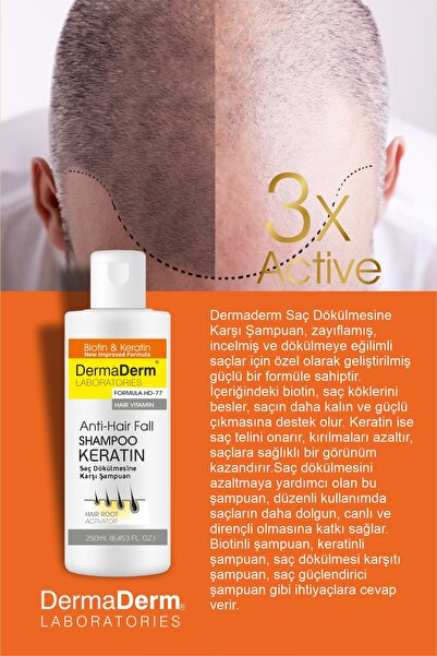 DermaDerm Biotin Ve Keratin Saç Dökülmesine Karşı Hızlı Sac Uzatan Dolgunlaştırıcı Onarıcı Besleyici Şampuan