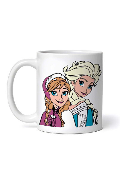 OEM Cană albă personalizată, Frozen Elsa și Anna, INOVATIX®. 330ml