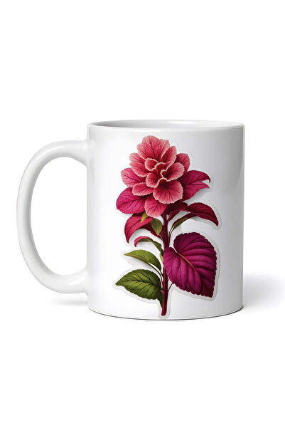 OEM Cană albă personalizată, floare de amarant, INOVATIX®. 330ml