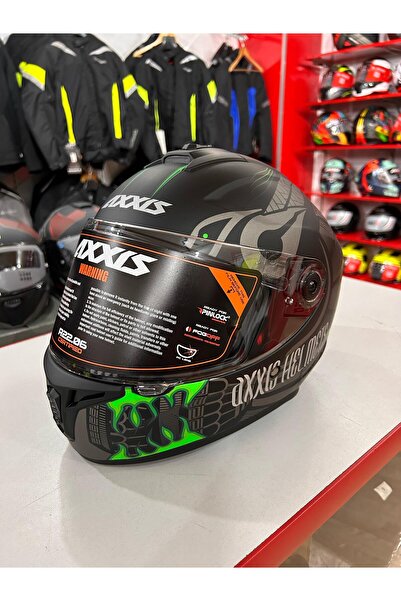 CYRIL HELMETS AXXIS DRAKEN S MAORI DEVIL B6 MATT GREEN XXL