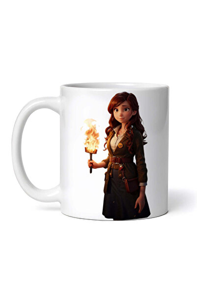 OEM Εξατομικευμένη Λευκή Κούπα, Το Κορίτσι που Φέρνει Φωτιά, Inovatix®. 330ml