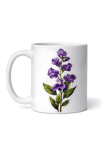 OEM Εξατομικευμένη Λευκή Κούπα, Λουλούδι Monkshood, Inovatix®. 330ml