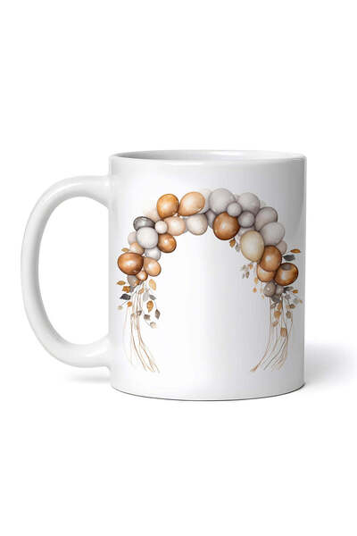 OEM Cană albă personalizată, ghirlandă cu baloane, INOVATIX®. 330ml