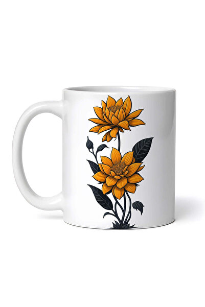 OEM Εξατομικευμένη λευκή κούπα, Λουλούδια κήπου, INOVATIX®. 330ml