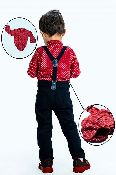 s.t. sebat tekstil Baby Boy Shirt, Suspender, Bow Tie and Pants Set Sb294