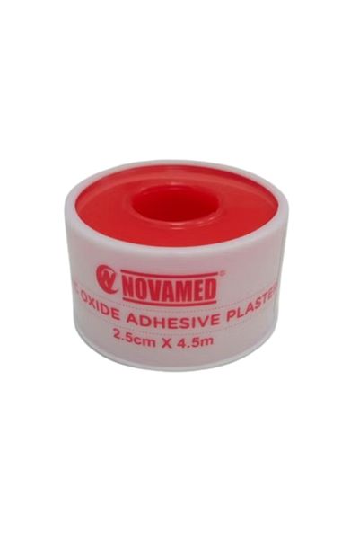 NOVAMED Zinc Oxide Adhesive Plaster 2.5 cm × 4.5 m (12 rolls)
