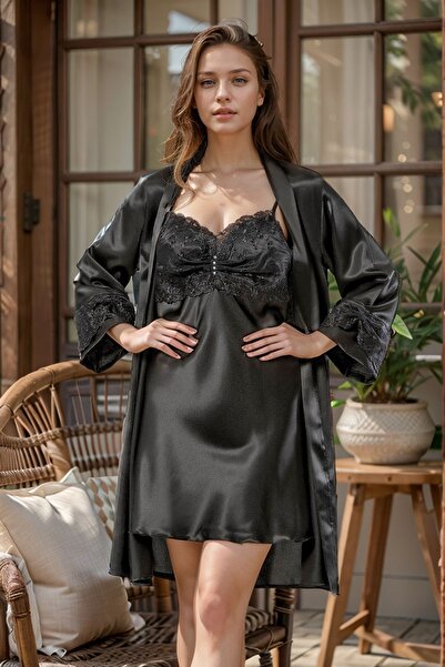 Loule Îmbrăcăminte pentru femei din dantelă din satin, cu detalii din două pi...