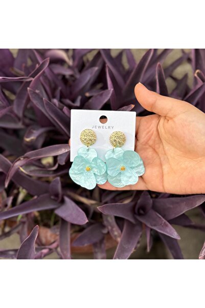 ŞİMŞEK BİJUTERİ Gold Detail Flowers Earrings