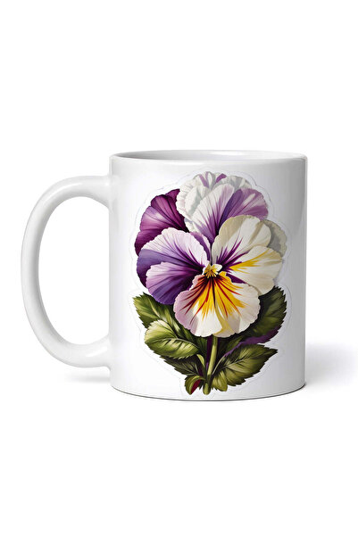 OEM Cană albă personalizată, floare panseluță, INOVATIX®. 330ml