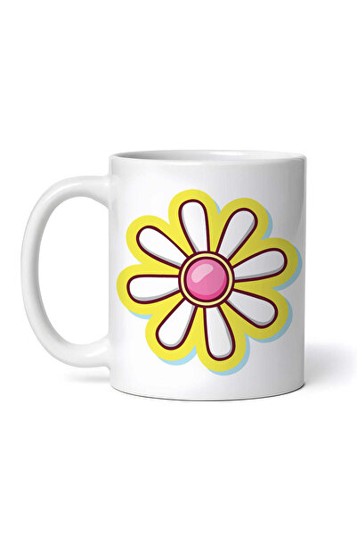 OEM Cană albă personalizată, floare de margaretă, INOVATIX®. 330ml