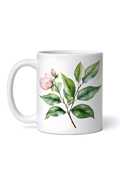 OEM Cană albă personalizată, flori de măr, INOVATIX®. 330ml