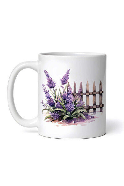 OEM Cană albă personalizată, Gard de Lavandă, INOVATIX®. 330ml