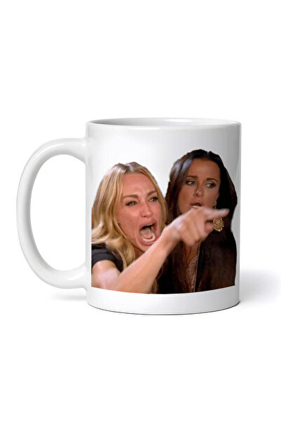 OEM Cană albă personalizată, meme cu femeie care țipă la pisică, INOVATIX®. 3...