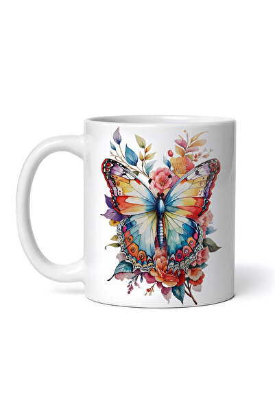 OEM Cană albă personalizată, fluture din dantelă, INOVATIX®. 330ml