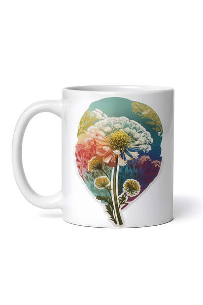 OEM Cană albă personalizată, flori de dantelă Queen Annes, INOVATIX®. 330ml