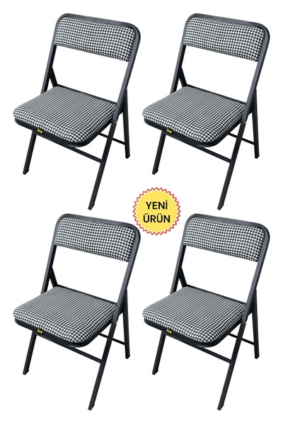 hey Katlanır Kamp Sandalyesi Piknik Sandalyesi Kazayağı Kumaş 4'lü