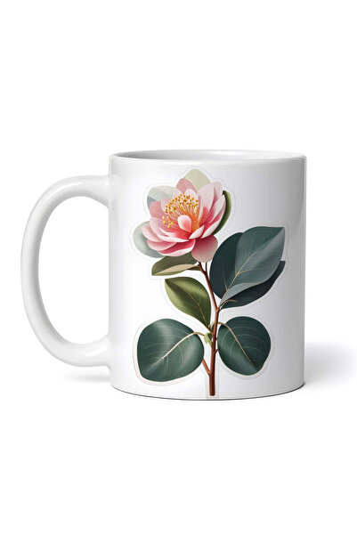 OEM Cană albă personalizată, floare de eucalipt, INOVATIX®. 330ml