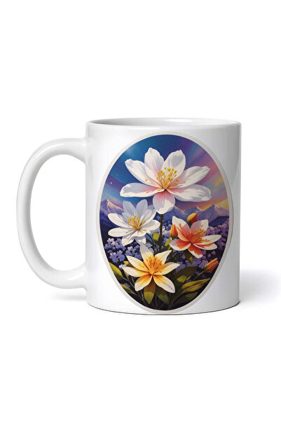 OEM Εξατομικευμένη Λευκή Κούπα, Glory Of The Snow Flowers, Inovatix®. 330 ml