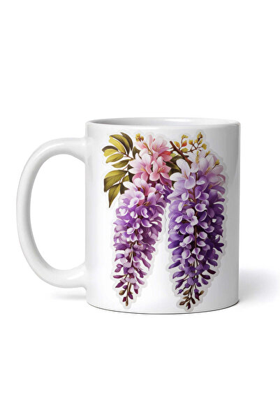 OEM Cană albă personalizată, flori de glicină, INOVATIX®. 330ml