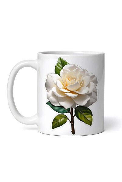 OEM Cană albă personalizată, Floare Gardenia, INOVATIX®. 330ml